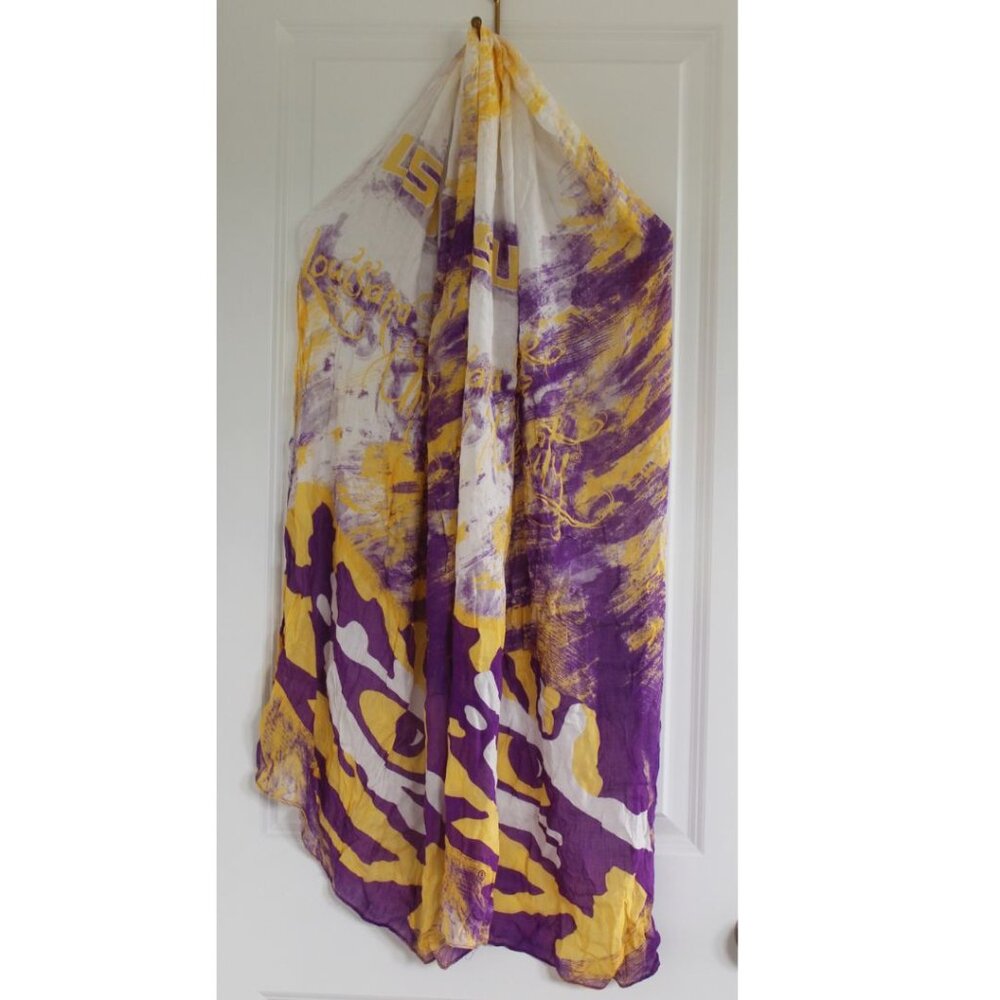 LSU Tigers Scarf Collectible Tiger Eyes Tie dye